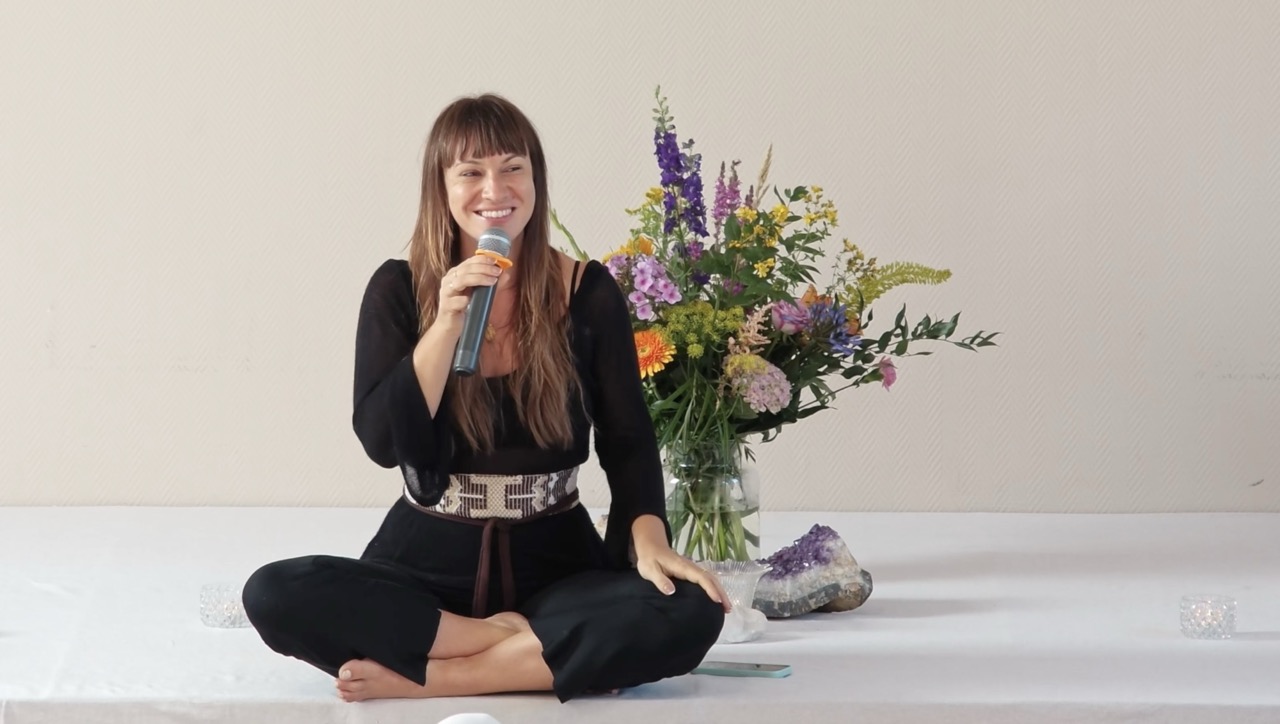 Guided embodiment practice at Heart iQ retreat