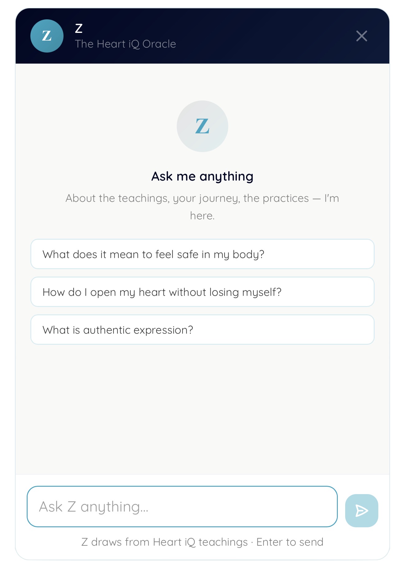 Z: The Heart iQ Oracle chatbot